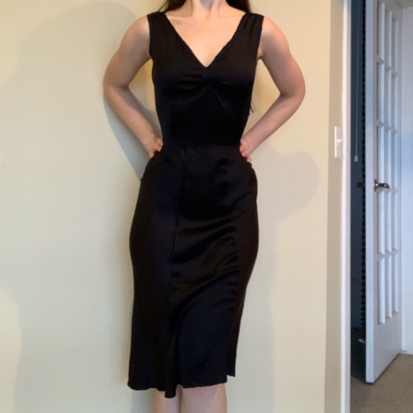 Prada Dresses & Skirts - Prada black silk midi authentic cocktail dress